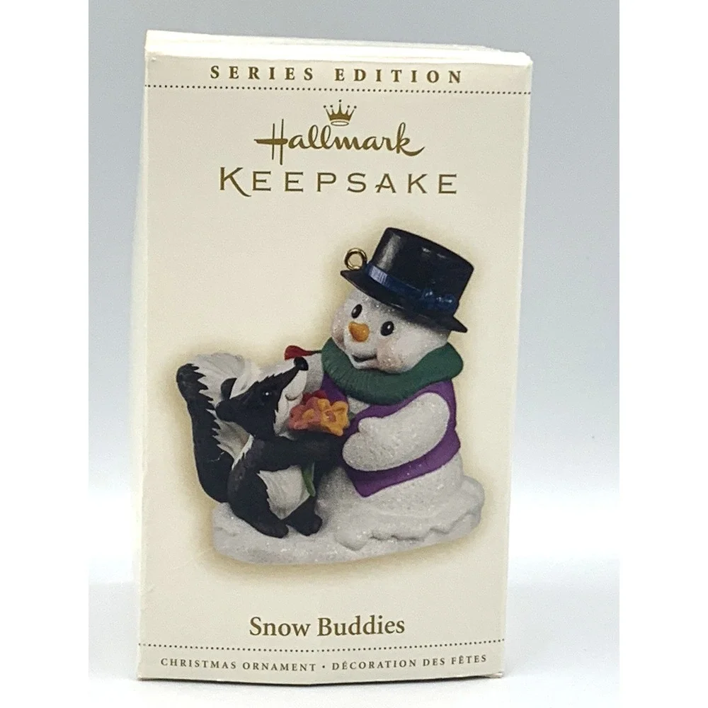 2006 Snow‎ Buddies Hallmark Keepsake Ornament Snowman with Skunk #9 in Series